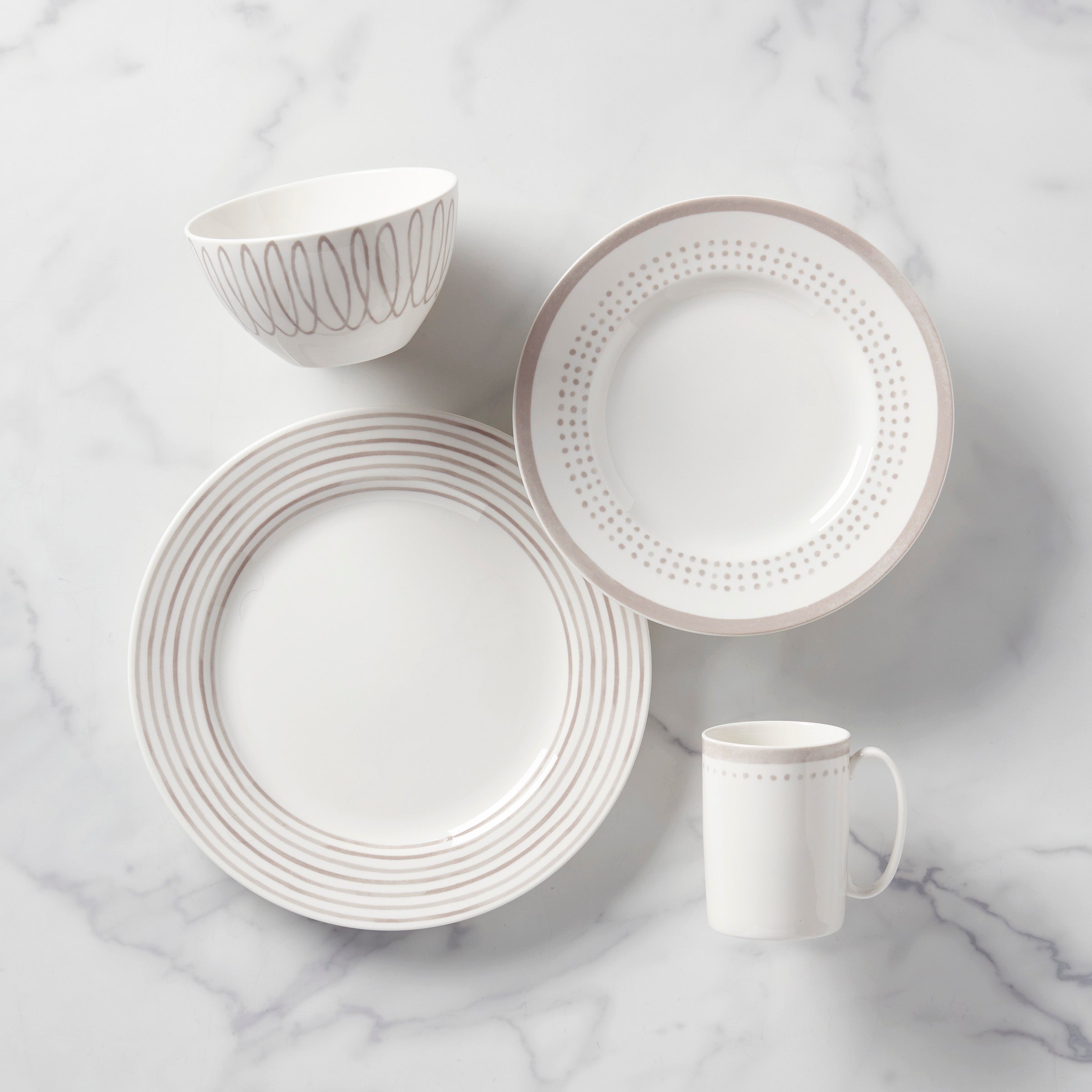 Charlotte Street Grey East 4-Piece Place Setting