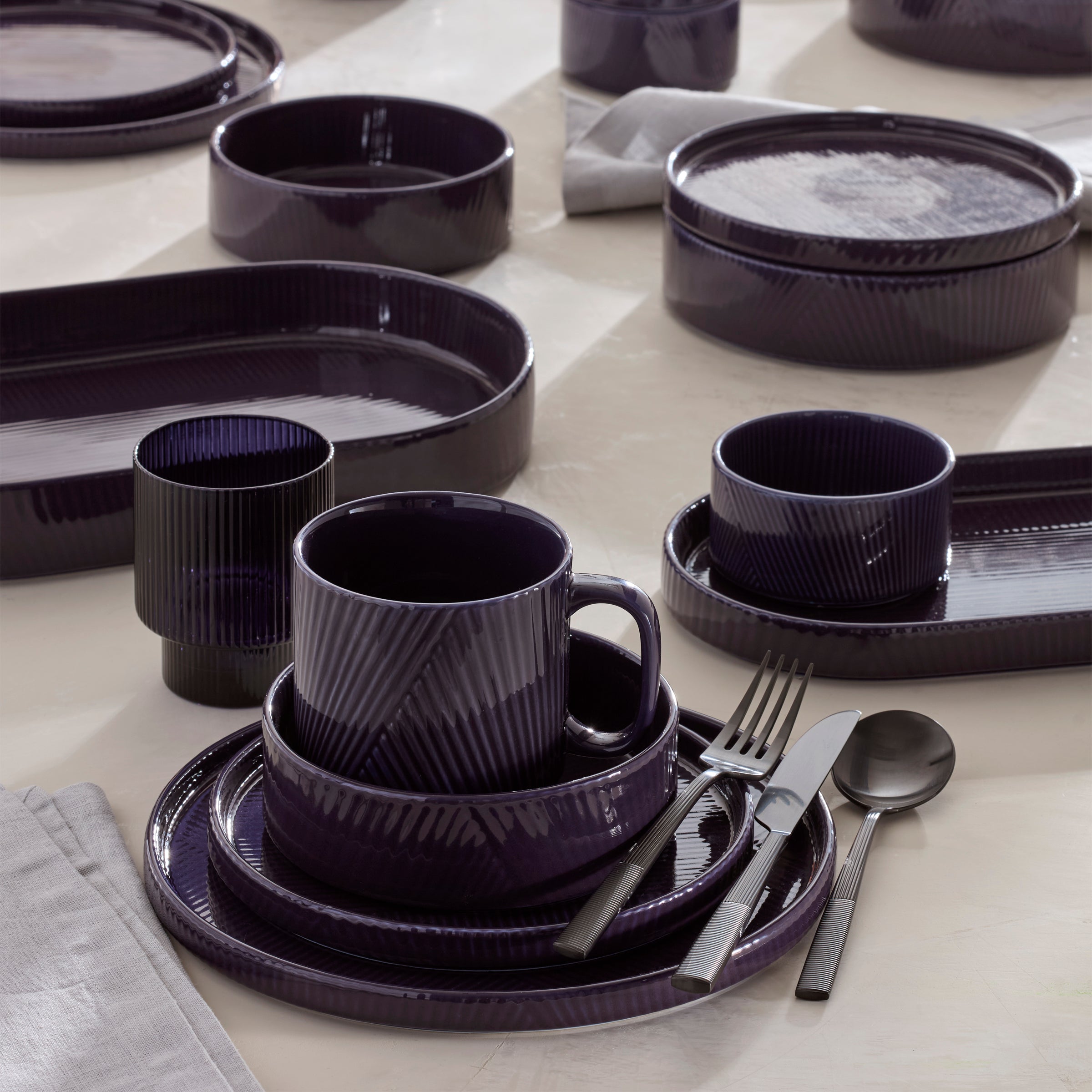 Modulus Black Satin 20 Piece Flatware Set