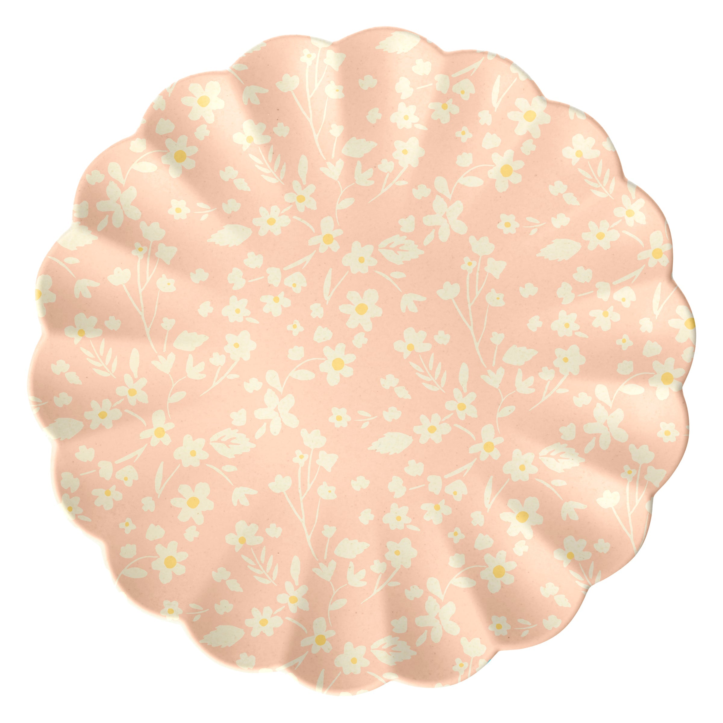 "Floral Reusable Bamboo Large Plates, Set of 6"