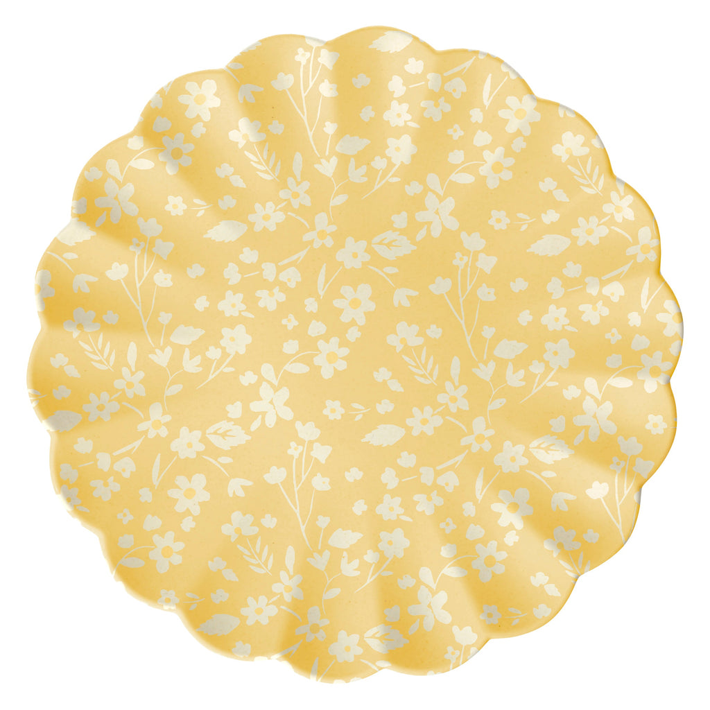 "Floral Reusable Bamboo Large Plates, Set of 6"