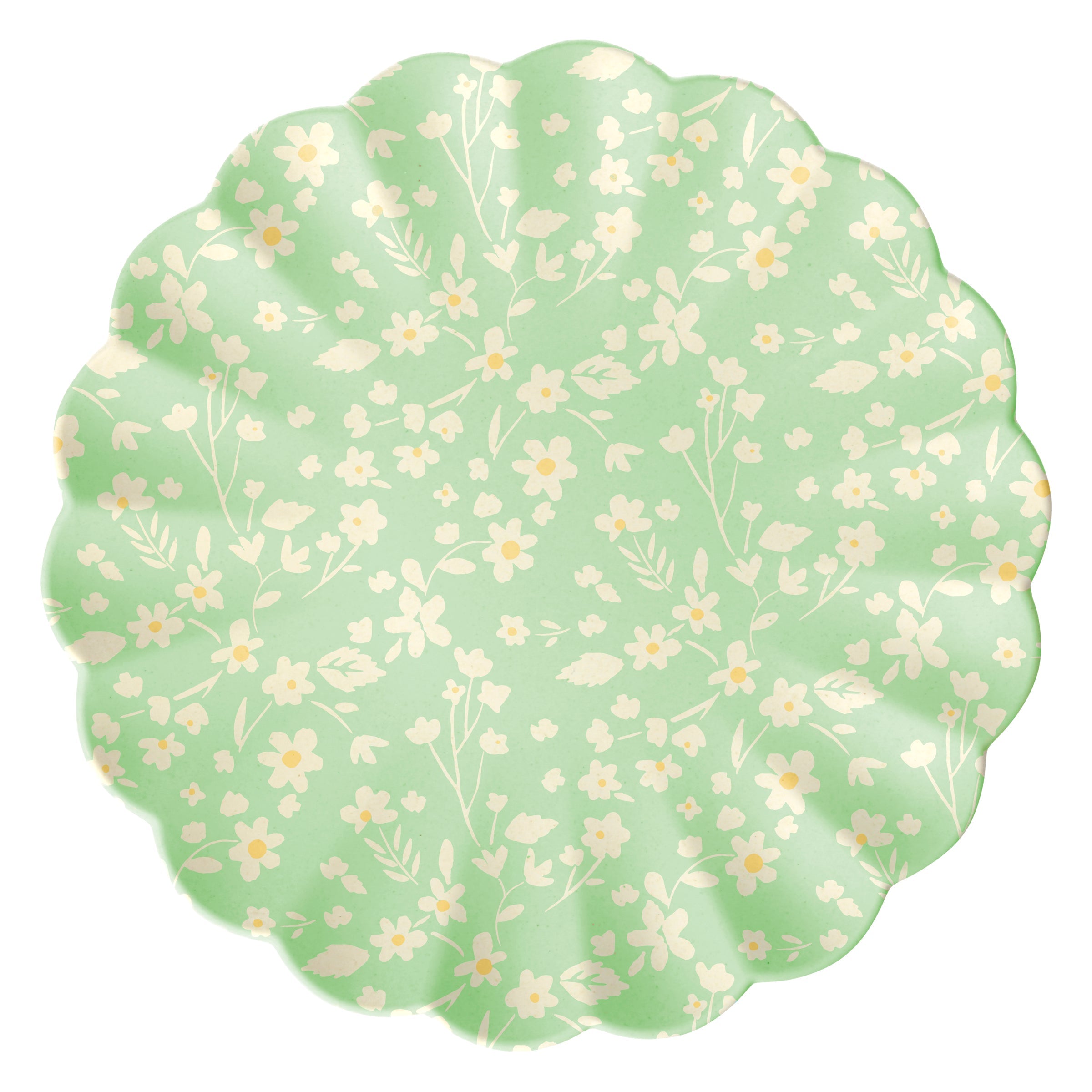 "Floral Reusable Bamboo Large Plates, Set of 6"