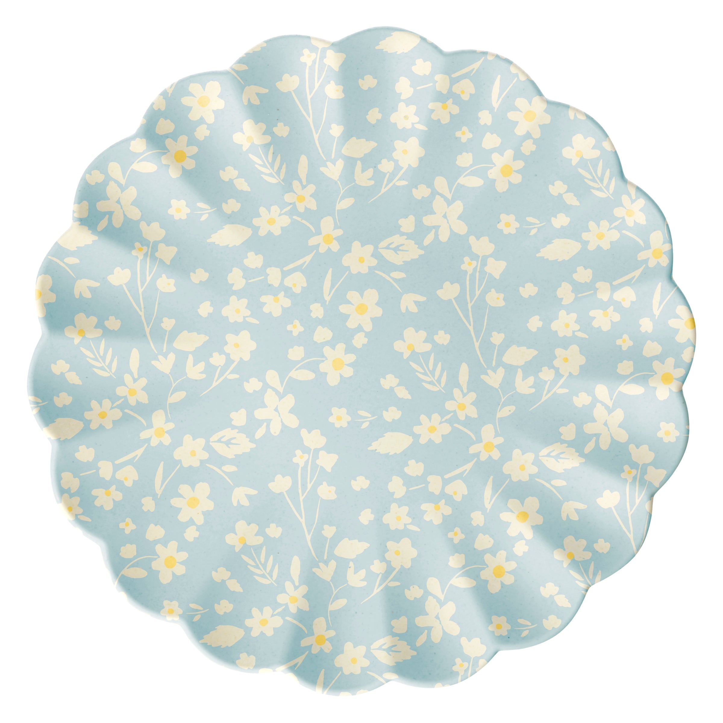 "Floral Reusable Bamboo Large Plates, Set of 6"