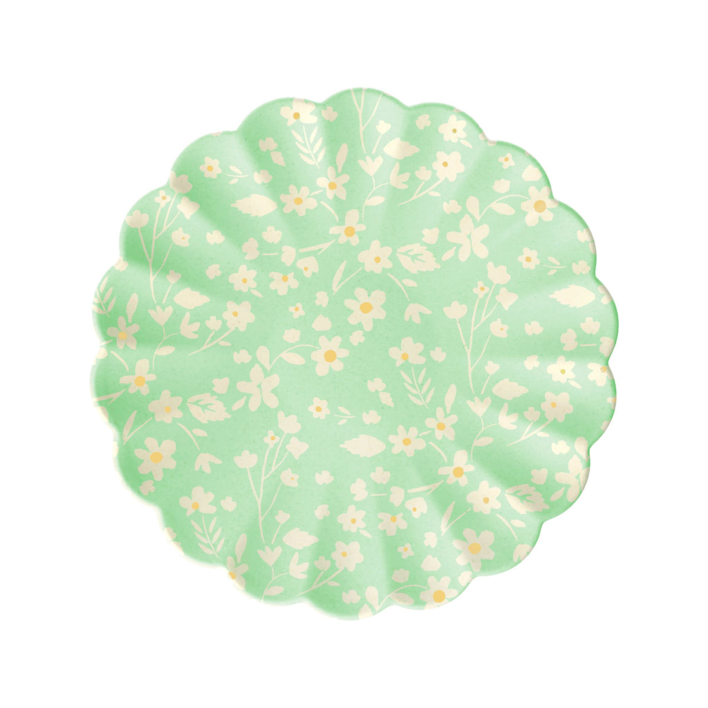 "Floral Reusable Bamboo Small Plates, Set of 6"