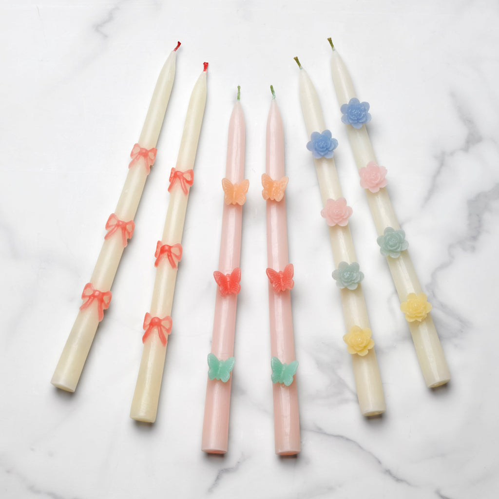 Pastel Flower Taper Candles