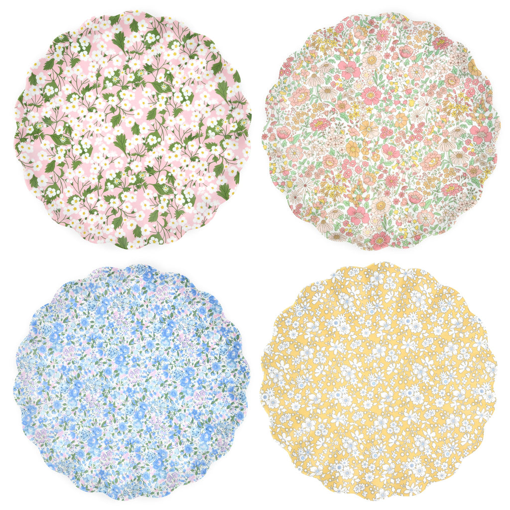 "Meri Meri x Liberty Mixed Large Melamine Plates, Set of 4"