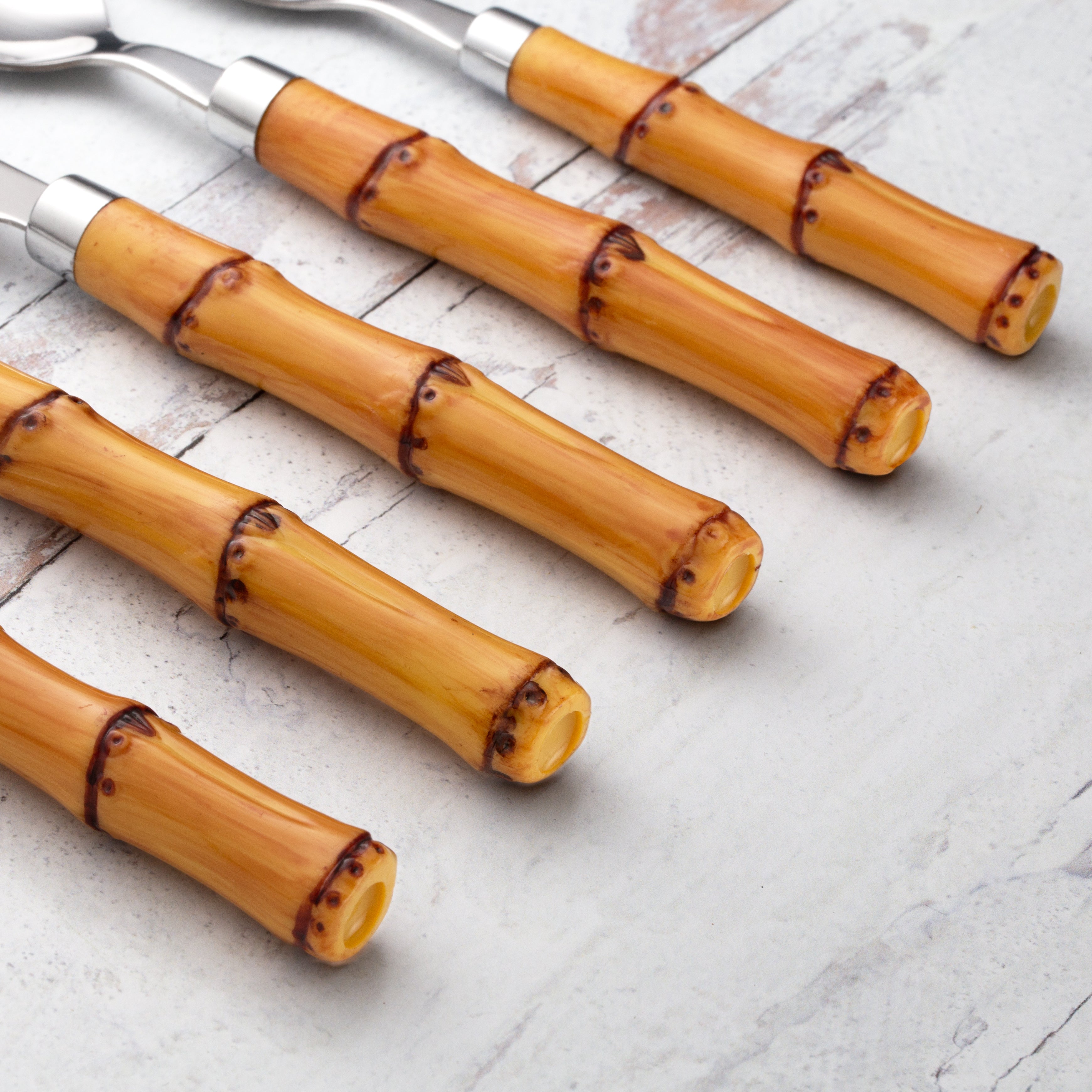 Bamboo Handle 20-Piece Flatware Set