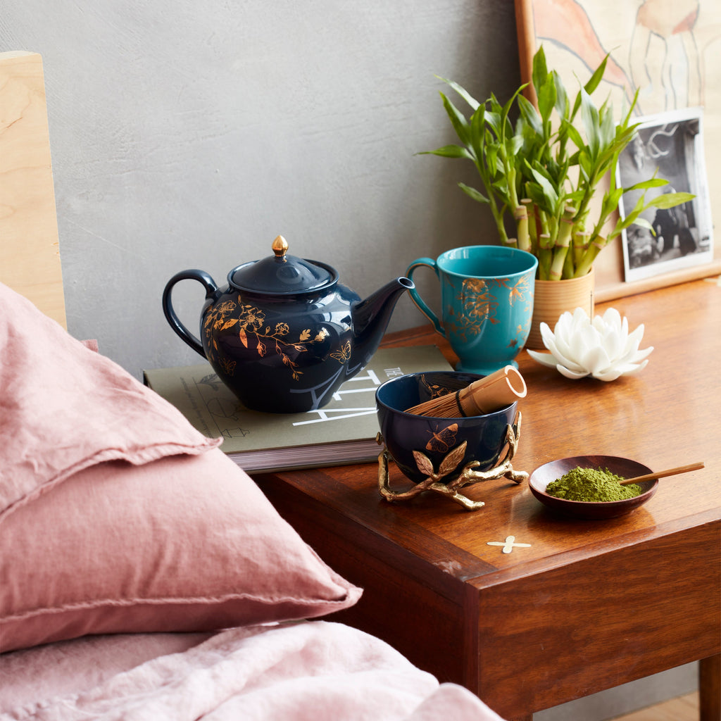 Sprig & Vine Teapot - Navy