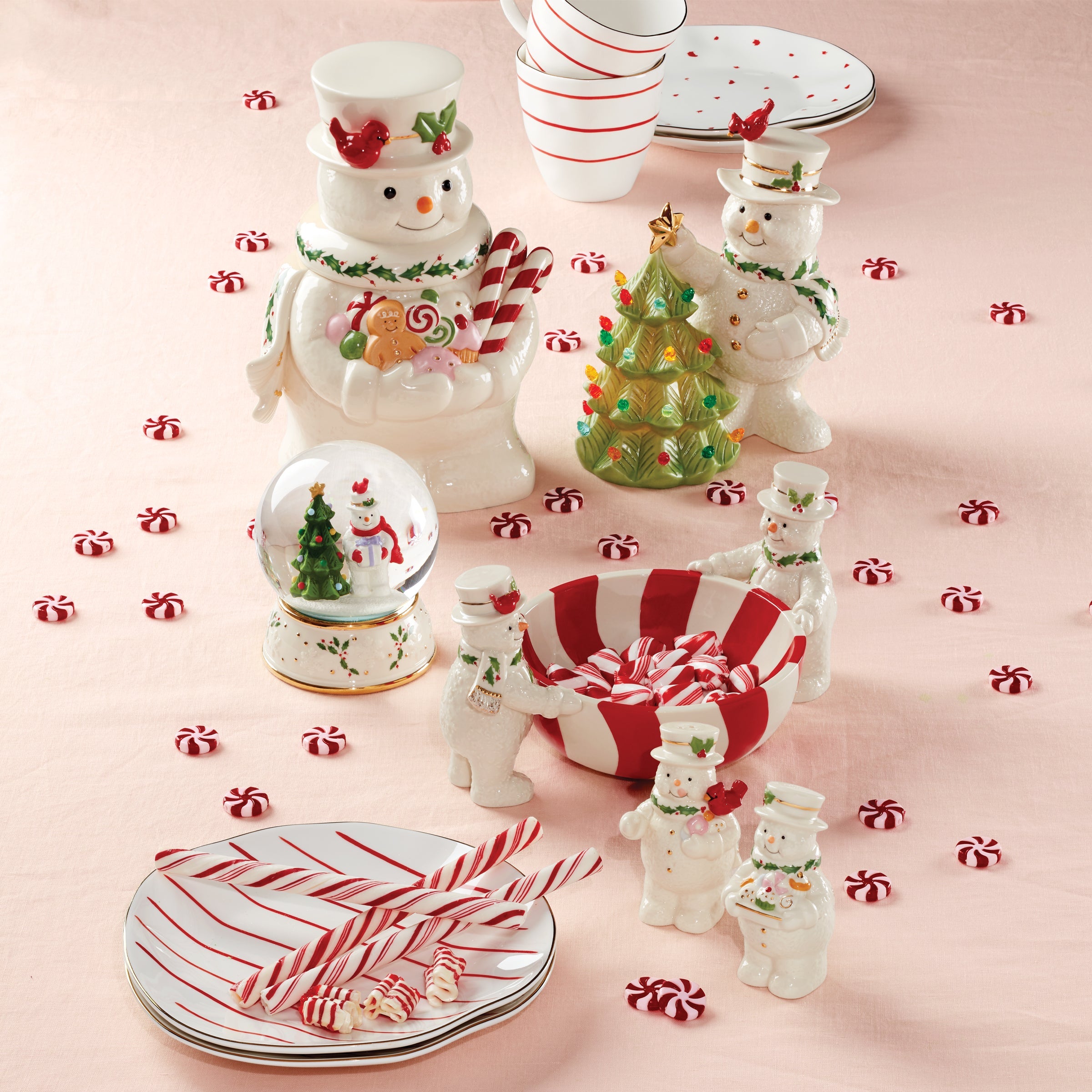 Happy Holly Days Snowman Lit Figurine