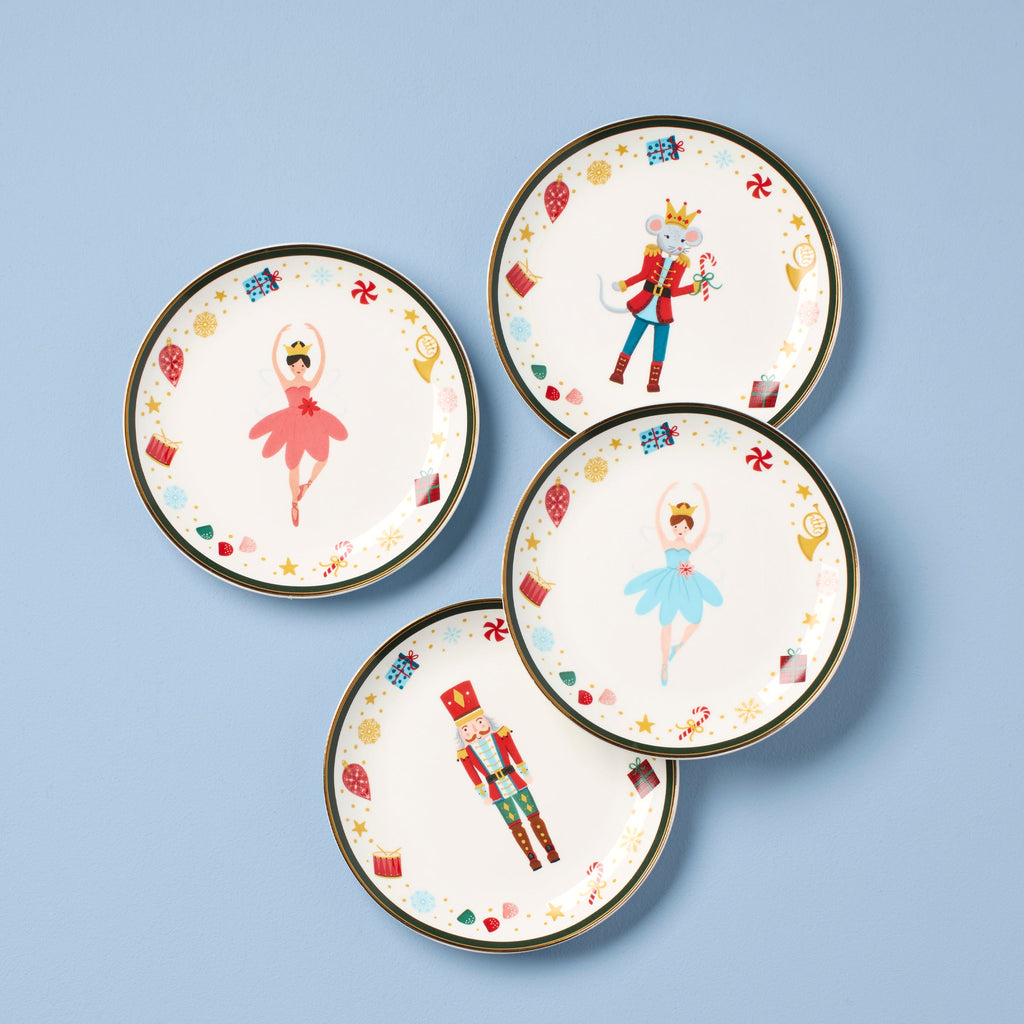 Nutcracker Ballet Tidbit Plates - Set of 4