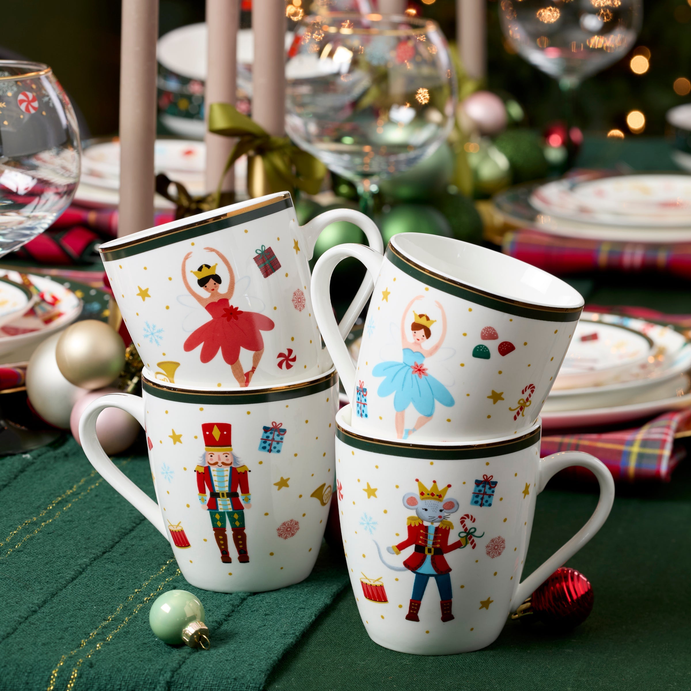 Nutcracker Ballet Mugs - Set of 4