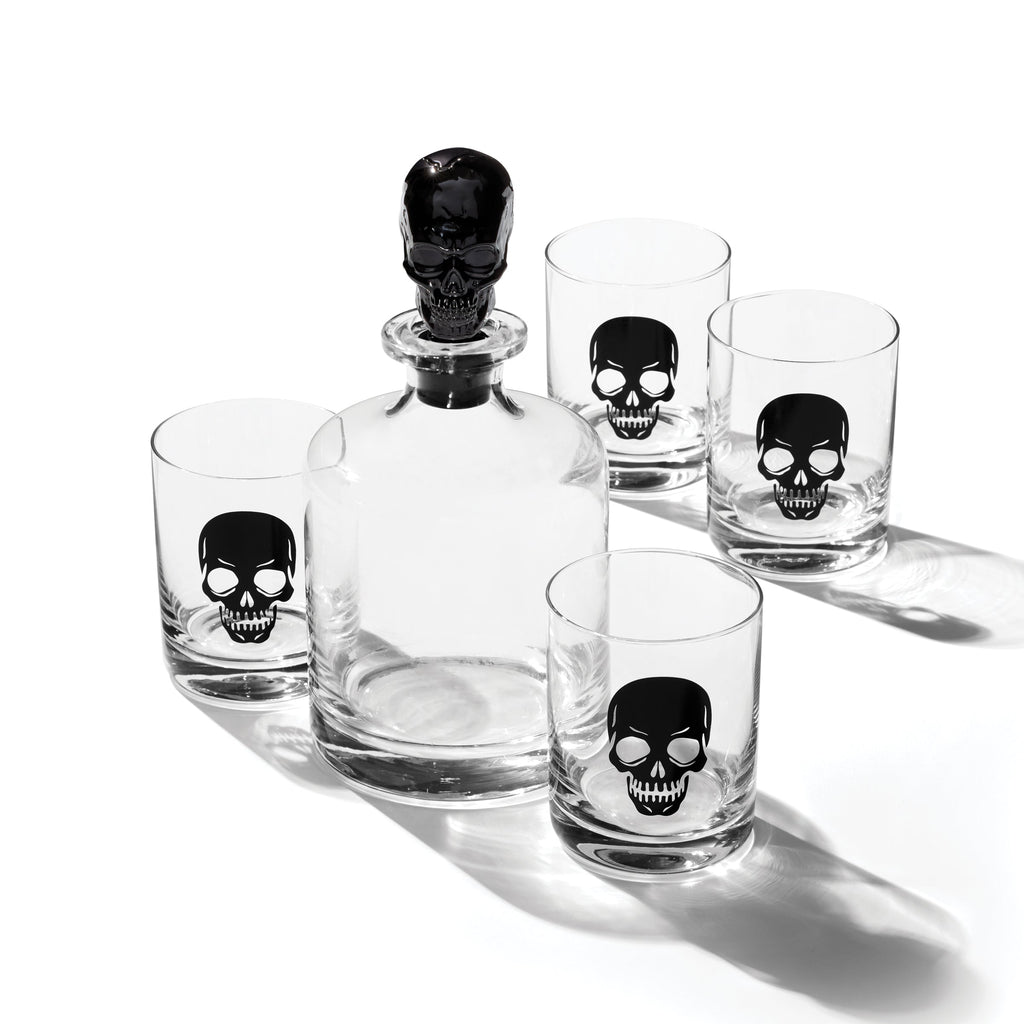 Vintro Halloween 5-Piece Skeleton Whiskey Set