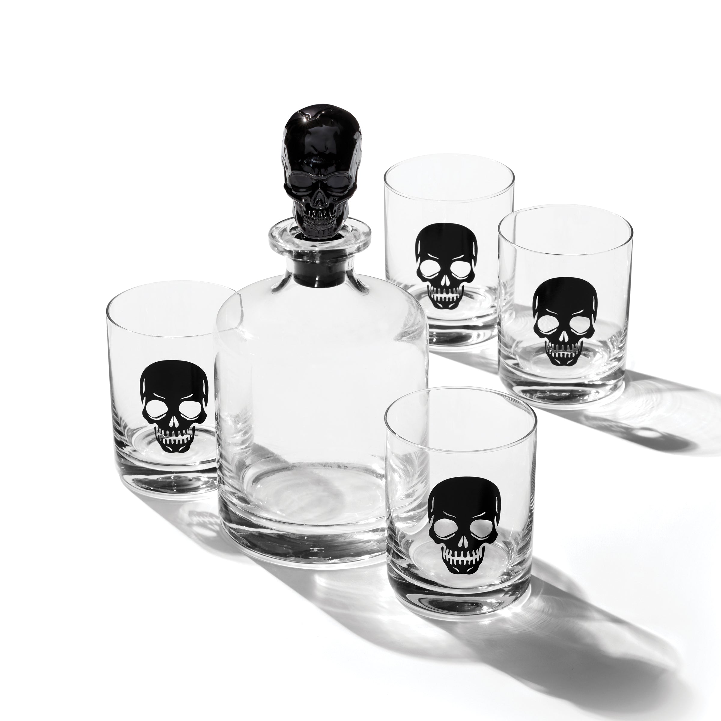 Vintro Halloween 5-Piece Skeleton Whiskey Set