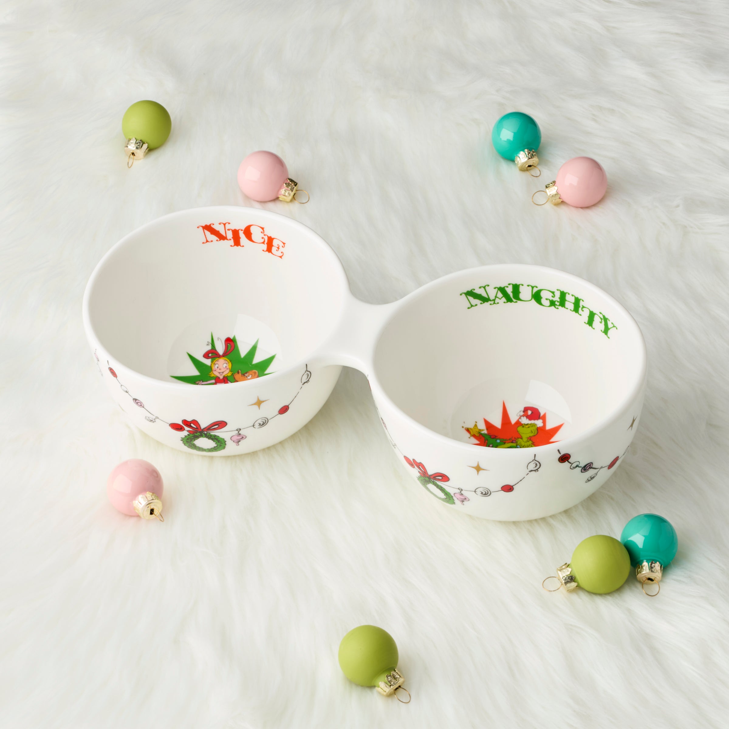 Merry Grinchmas Naughty or Nice Double Dip Bowl
