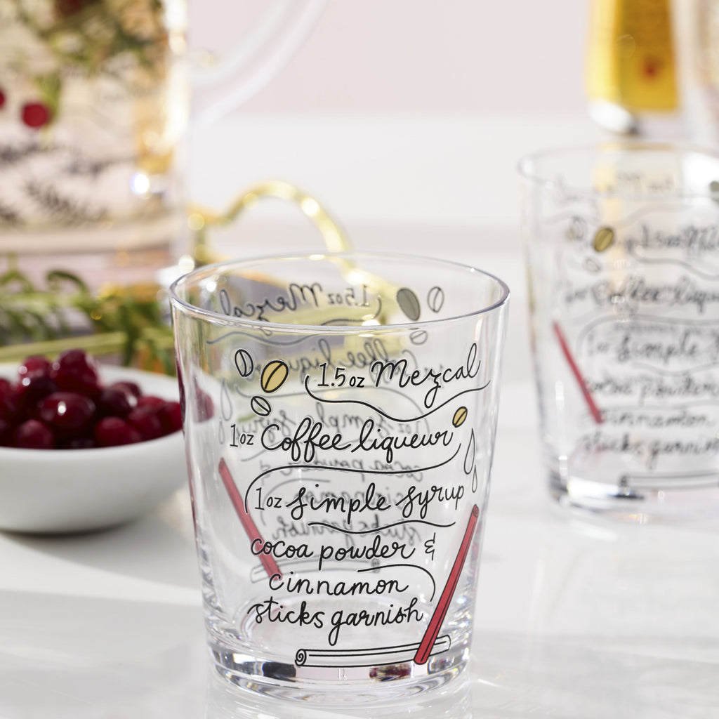 Make Merry Double Old Fashion Glasses - Set Of 4