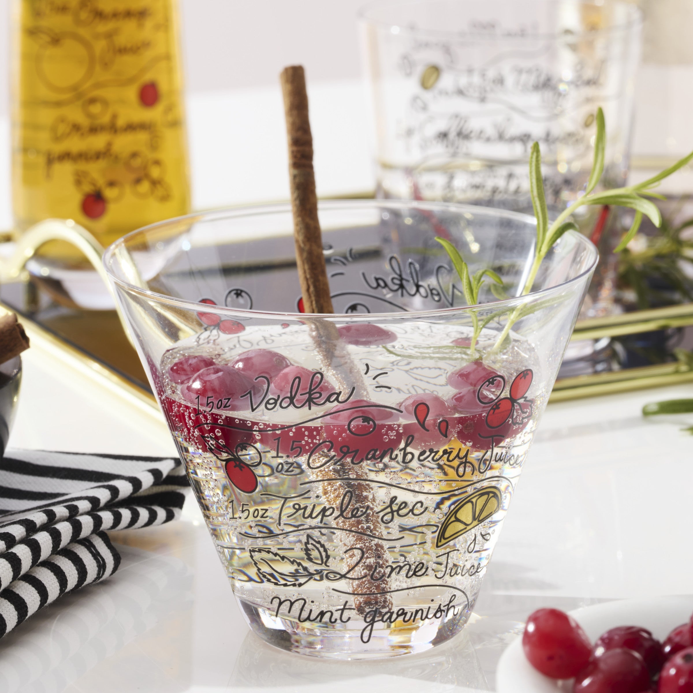 Make Merry Stemless Martini Glasses - Set Of 4