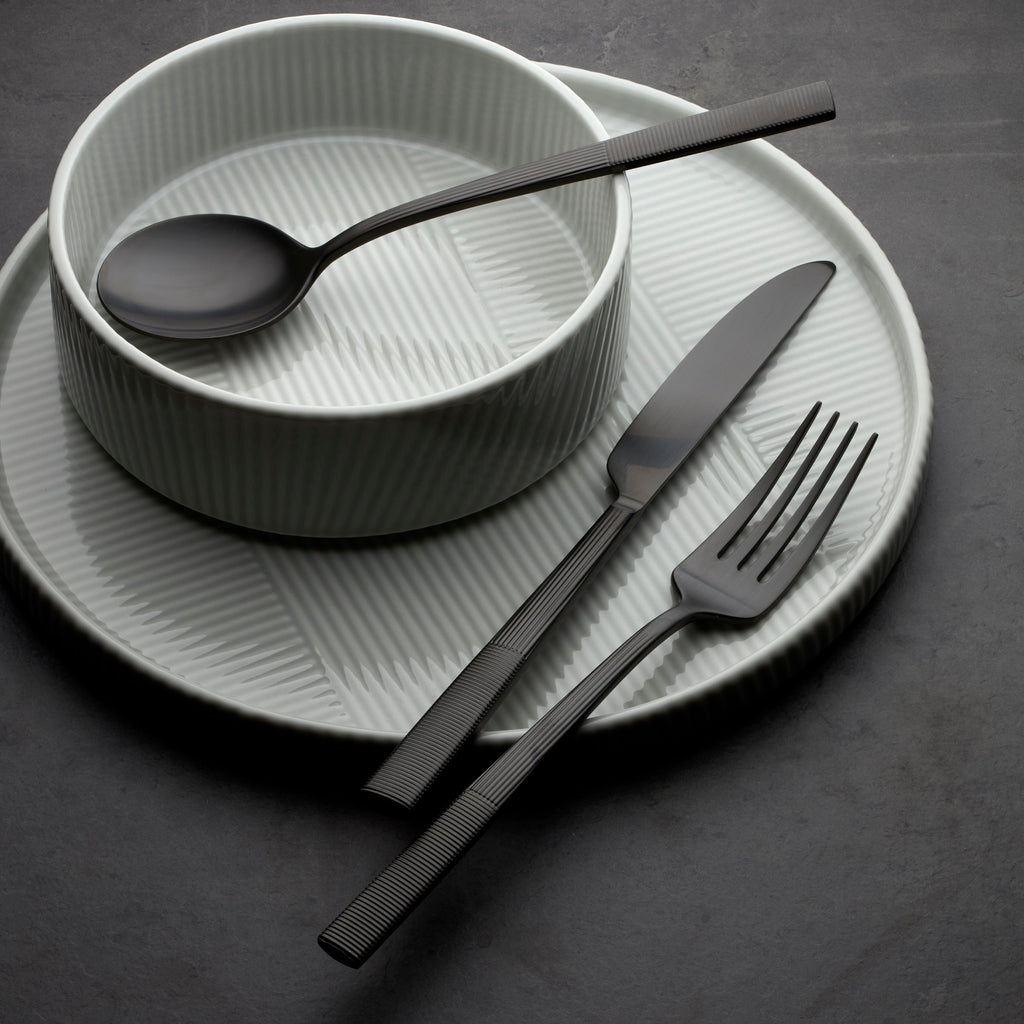 Modulus Black Satin 20 Piece Flatware Set