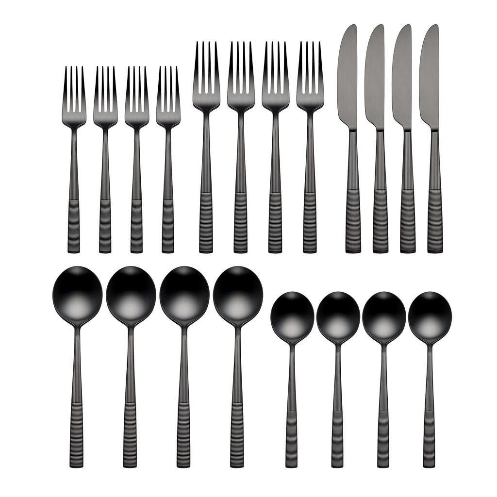 Modulus Black Satin 20 Piece Flatware Set