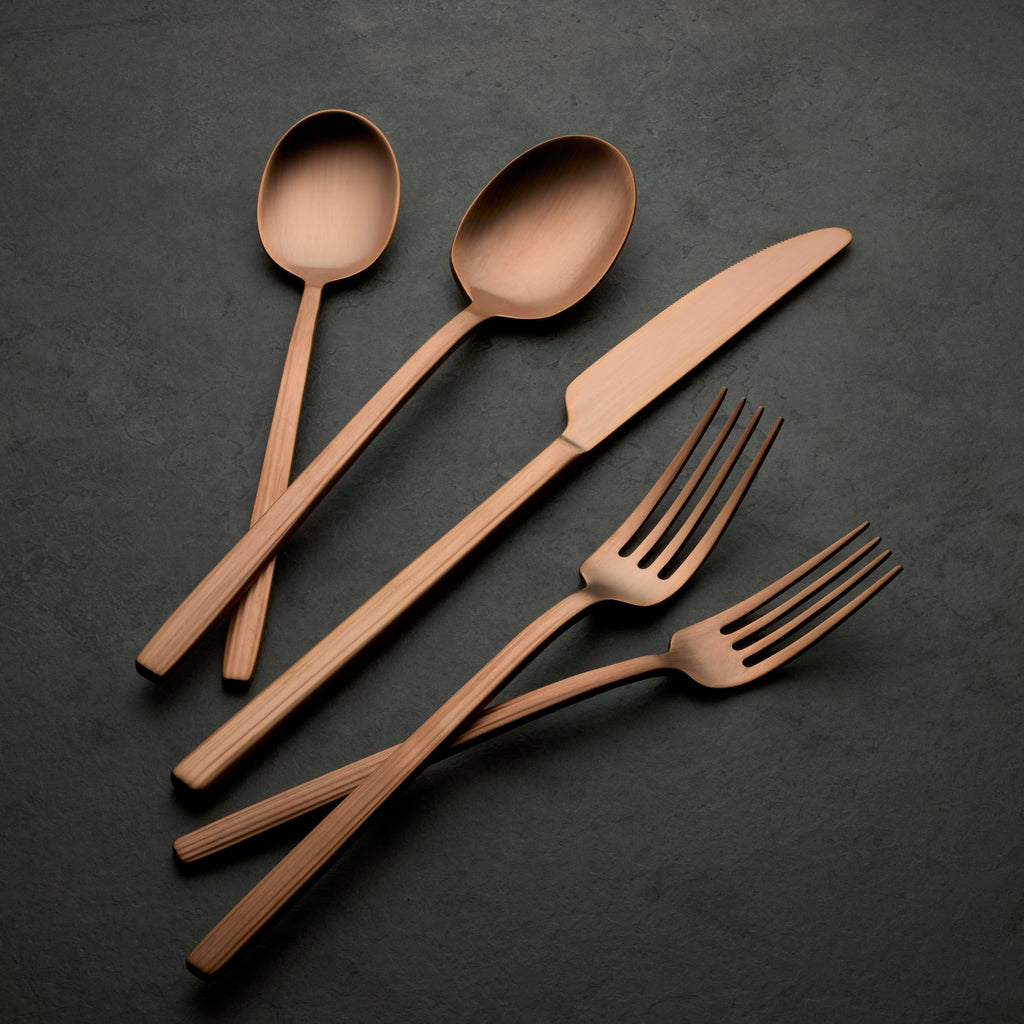 Dean Rose Gold Satin 20 Piece Flatware Set