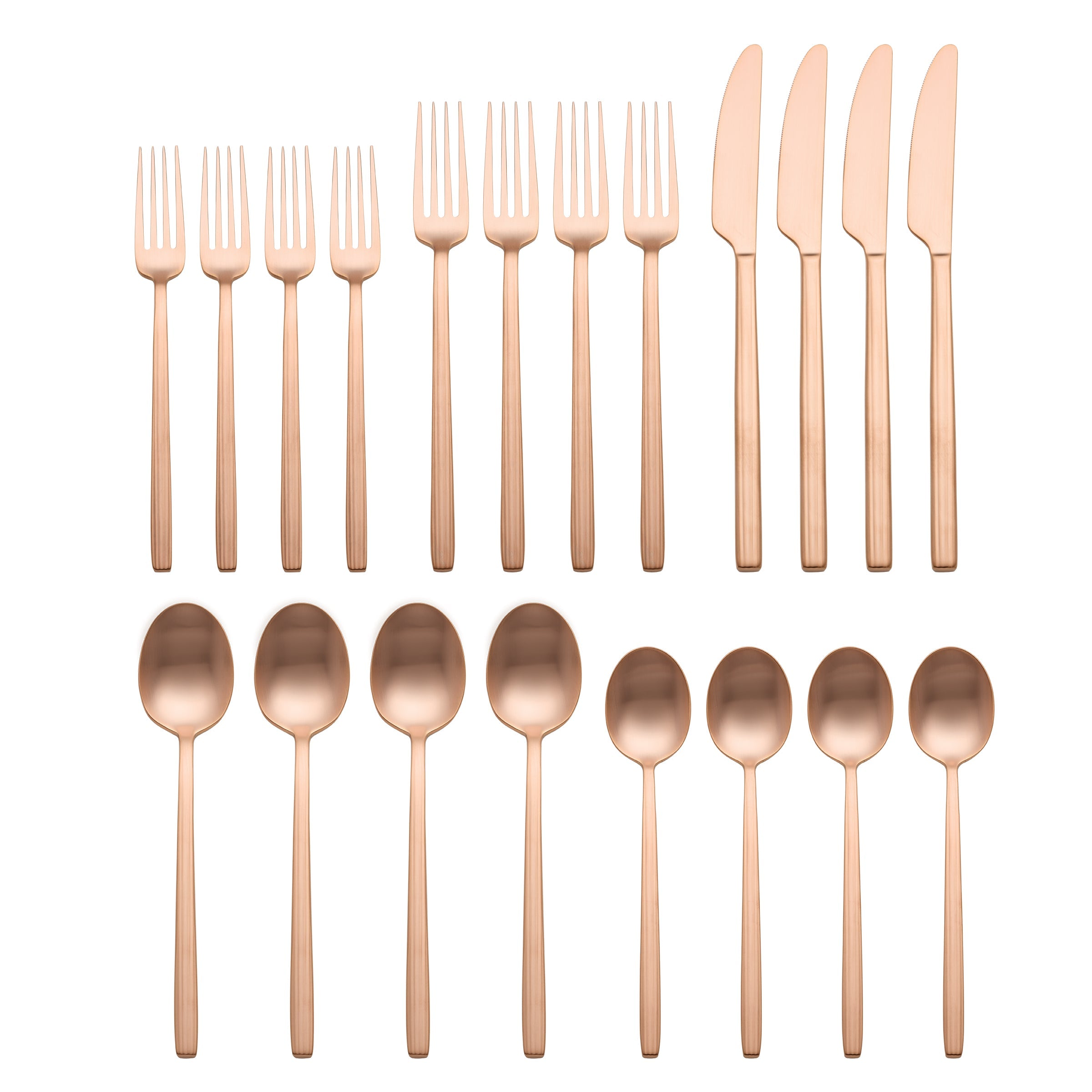 Dean Rose Gold Satin 20 Piece Flatware Set