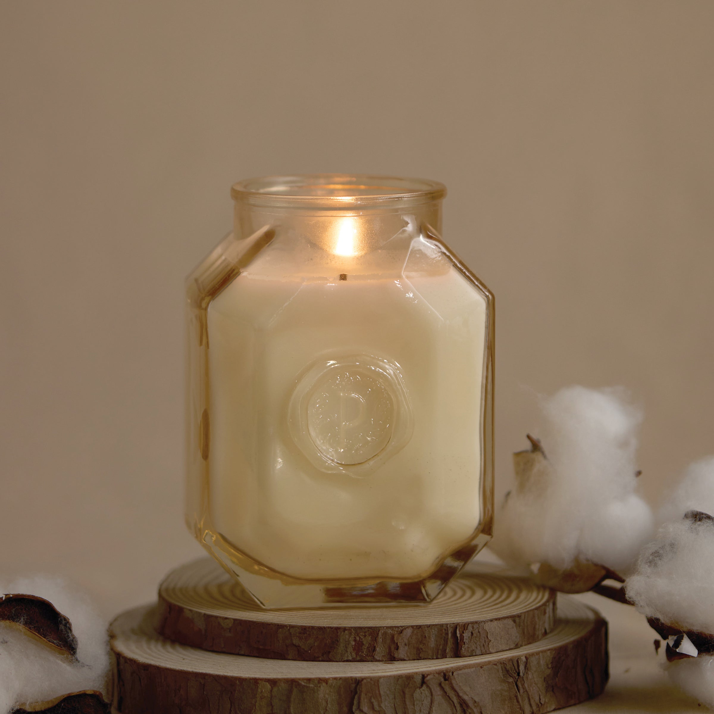 "Botanica 8-oz Soy Wax Candle, Cotton & Teak"