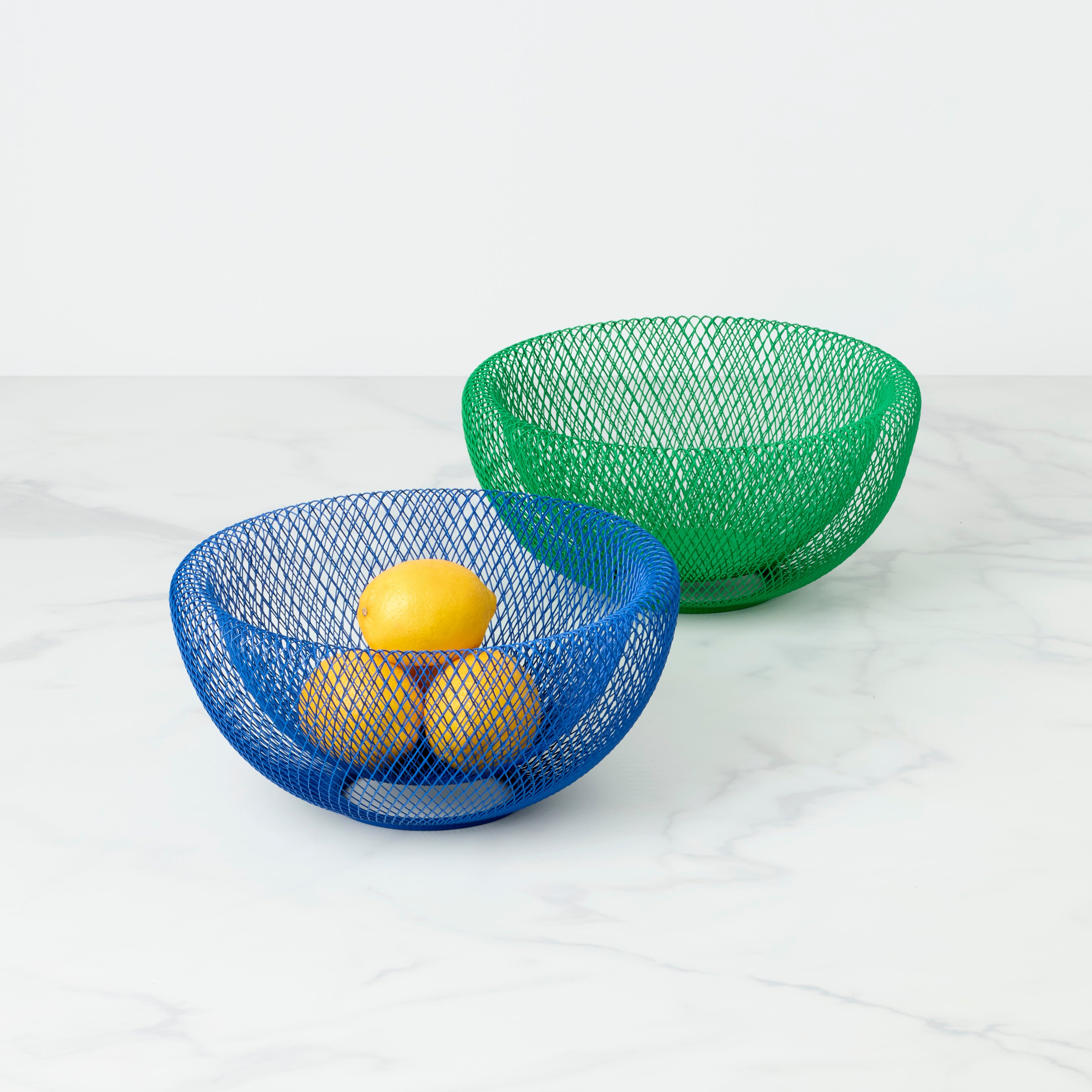 Blue Wire Mesh Bowl