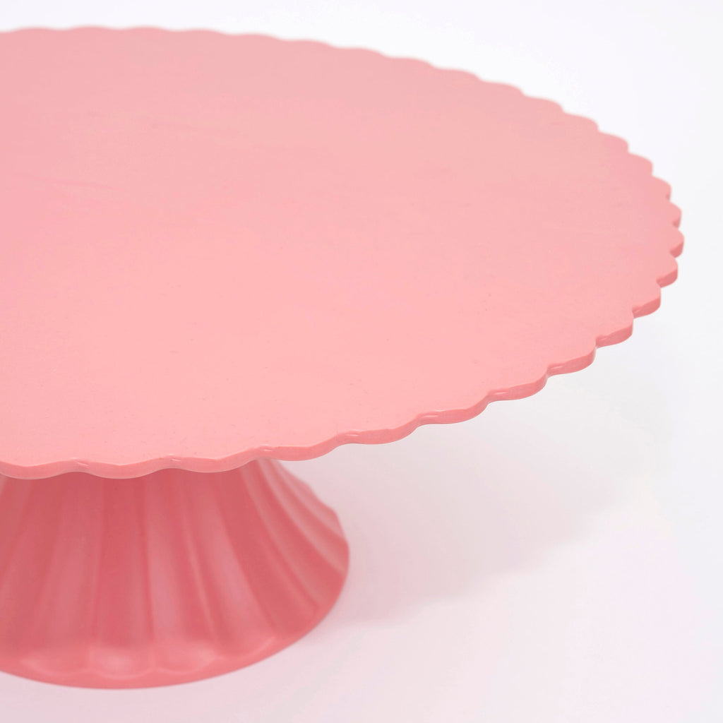"Large Reusable Bamboo Cake Stand, Pink"