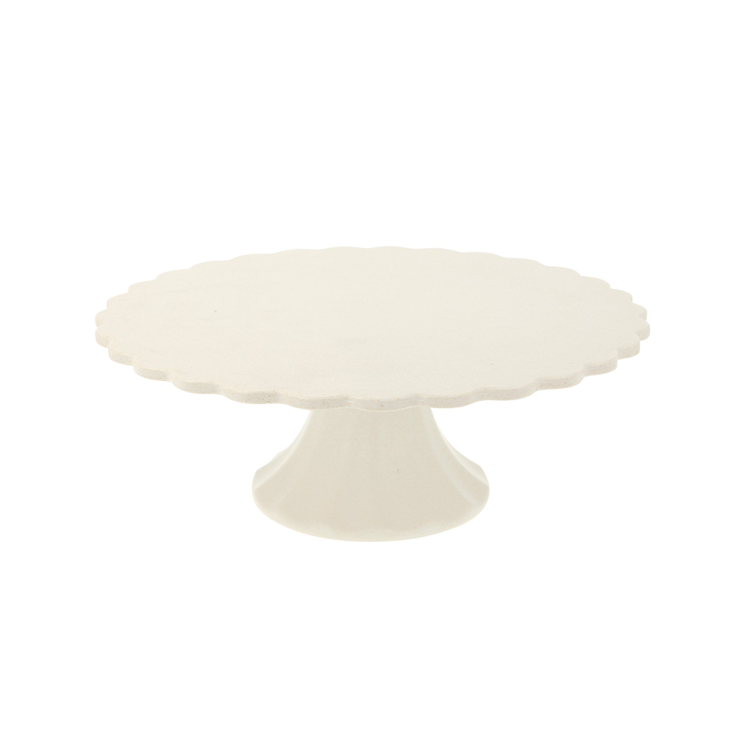"Small Reusable Bamboo Cake Stand, Cream"