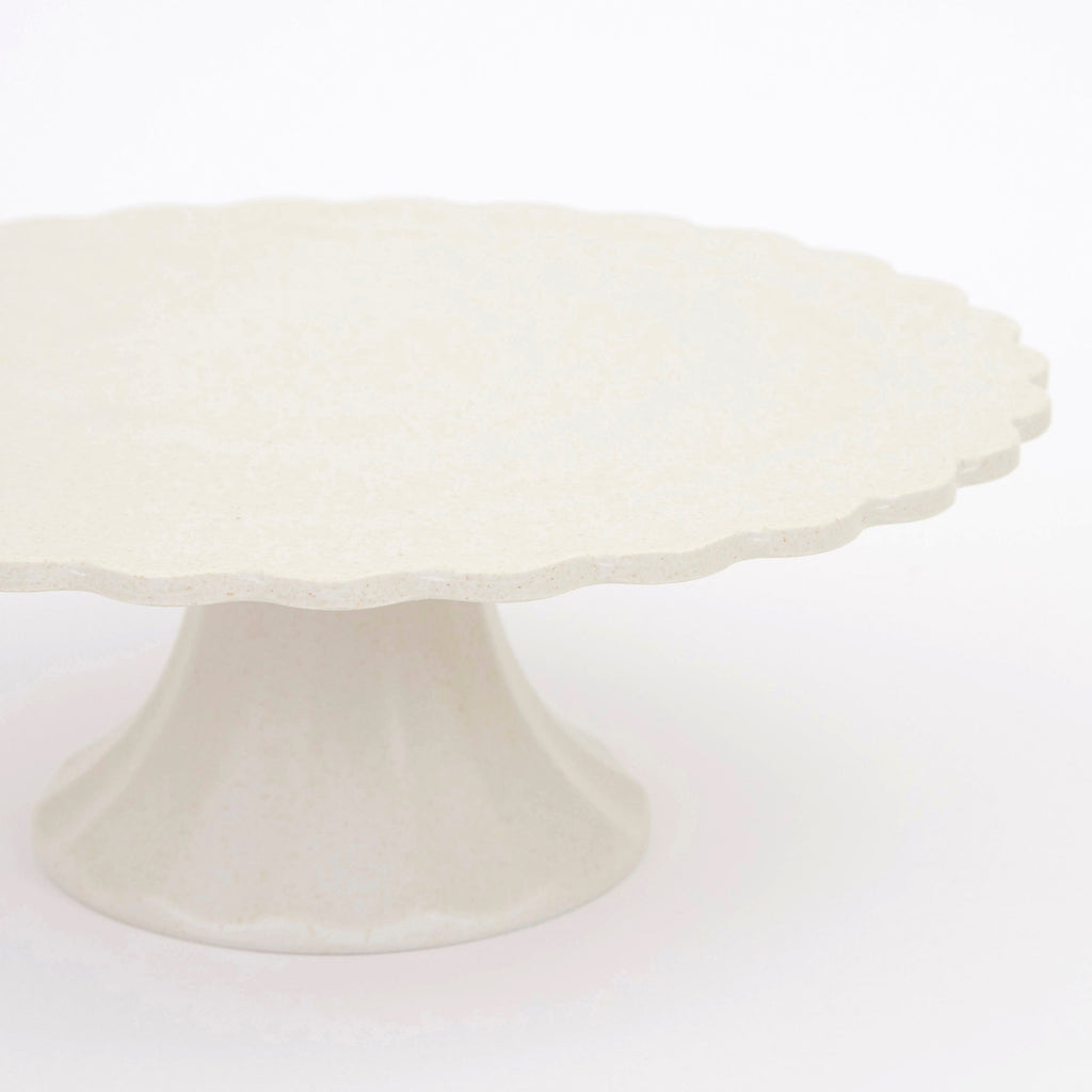"Small Reusable Bamboo Cake Stand, Cream"