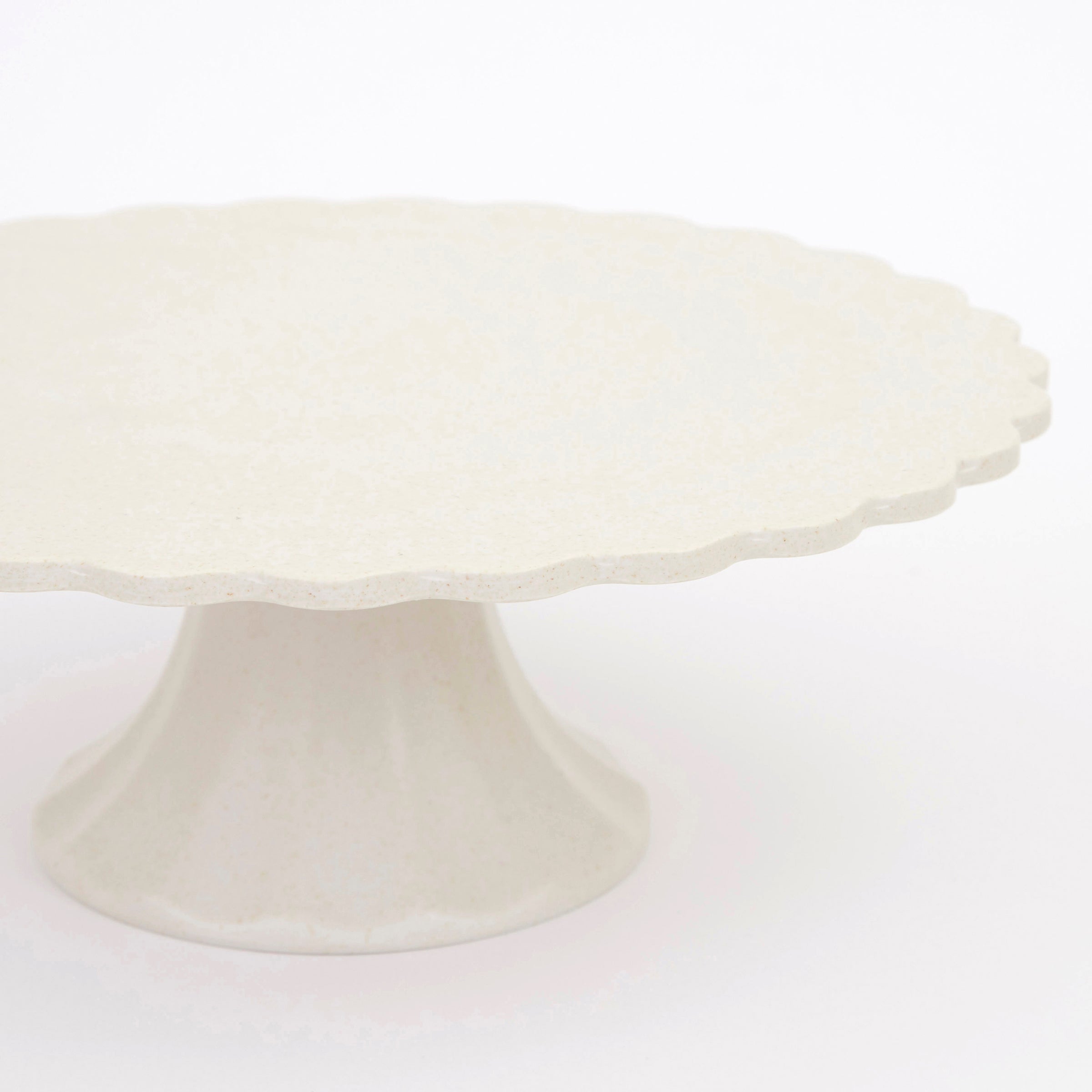 "Small Reusable Bamboo Cake Stand, Cream"