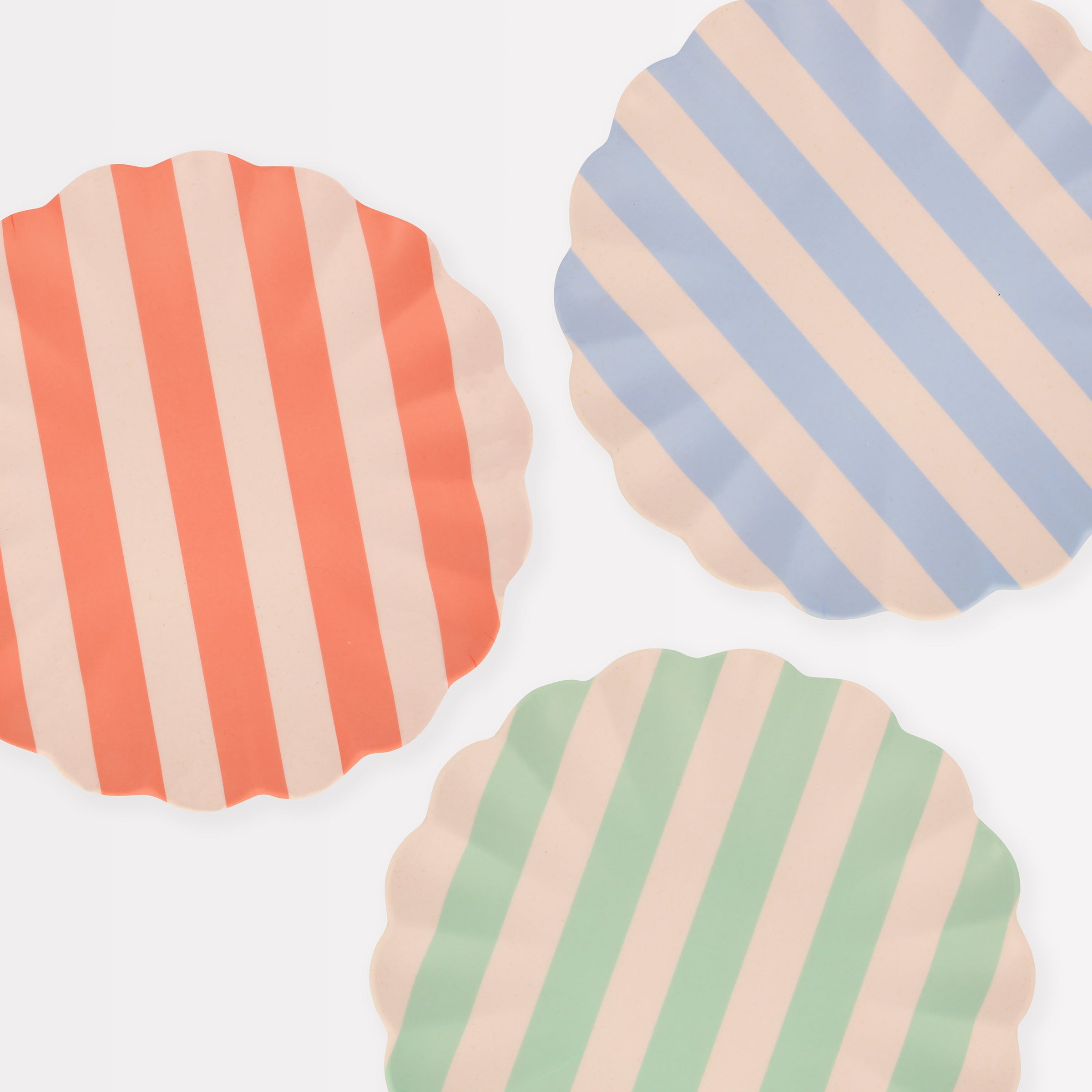 "Stripy Reusable Bamboo Large Plates, Set of 6"