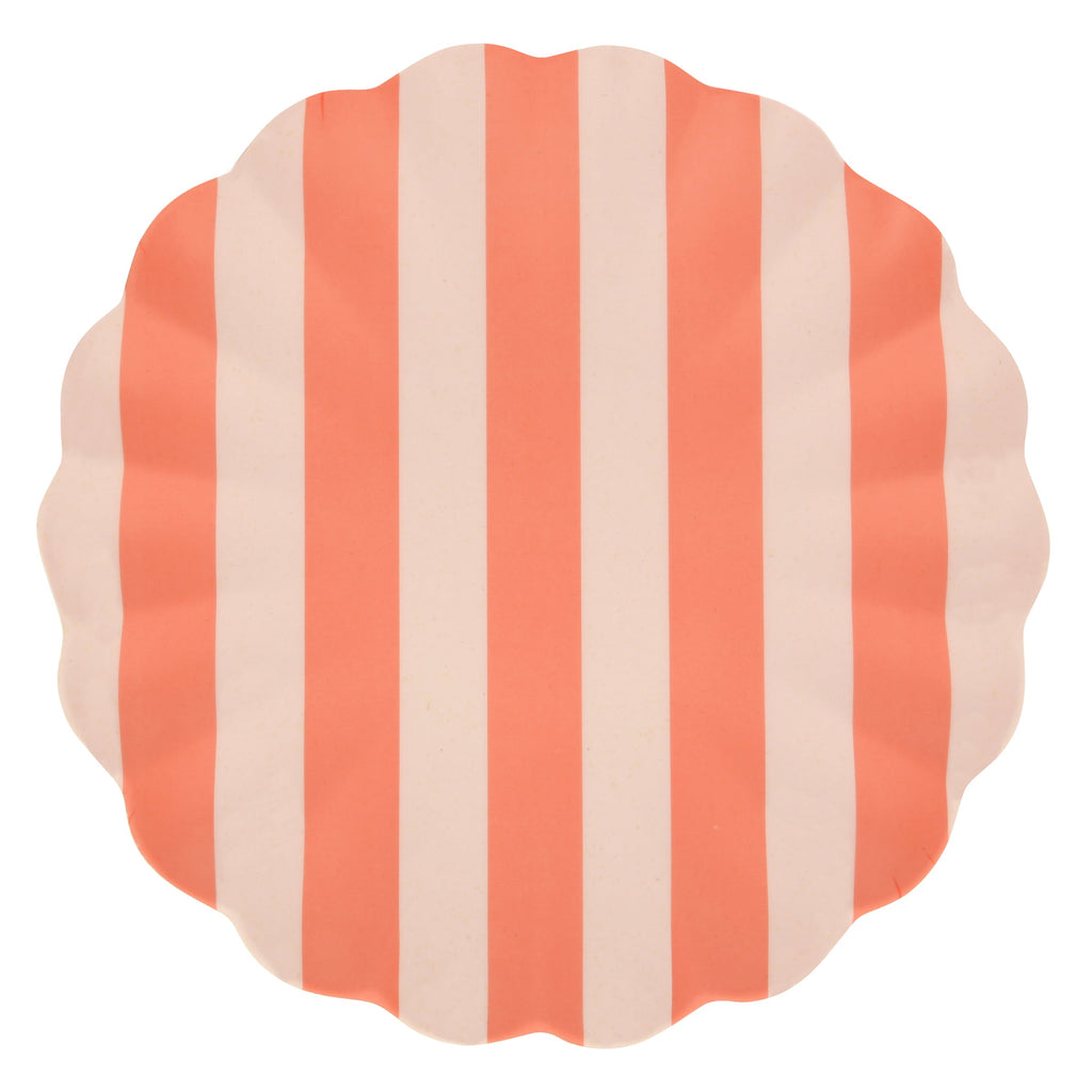 "Stripy Reusable Bamboo Large Plates, Set of 6"