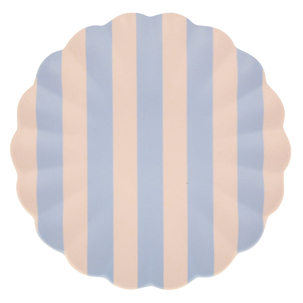"Stripy Reusable Bamboo Large Plates, Set of 6"