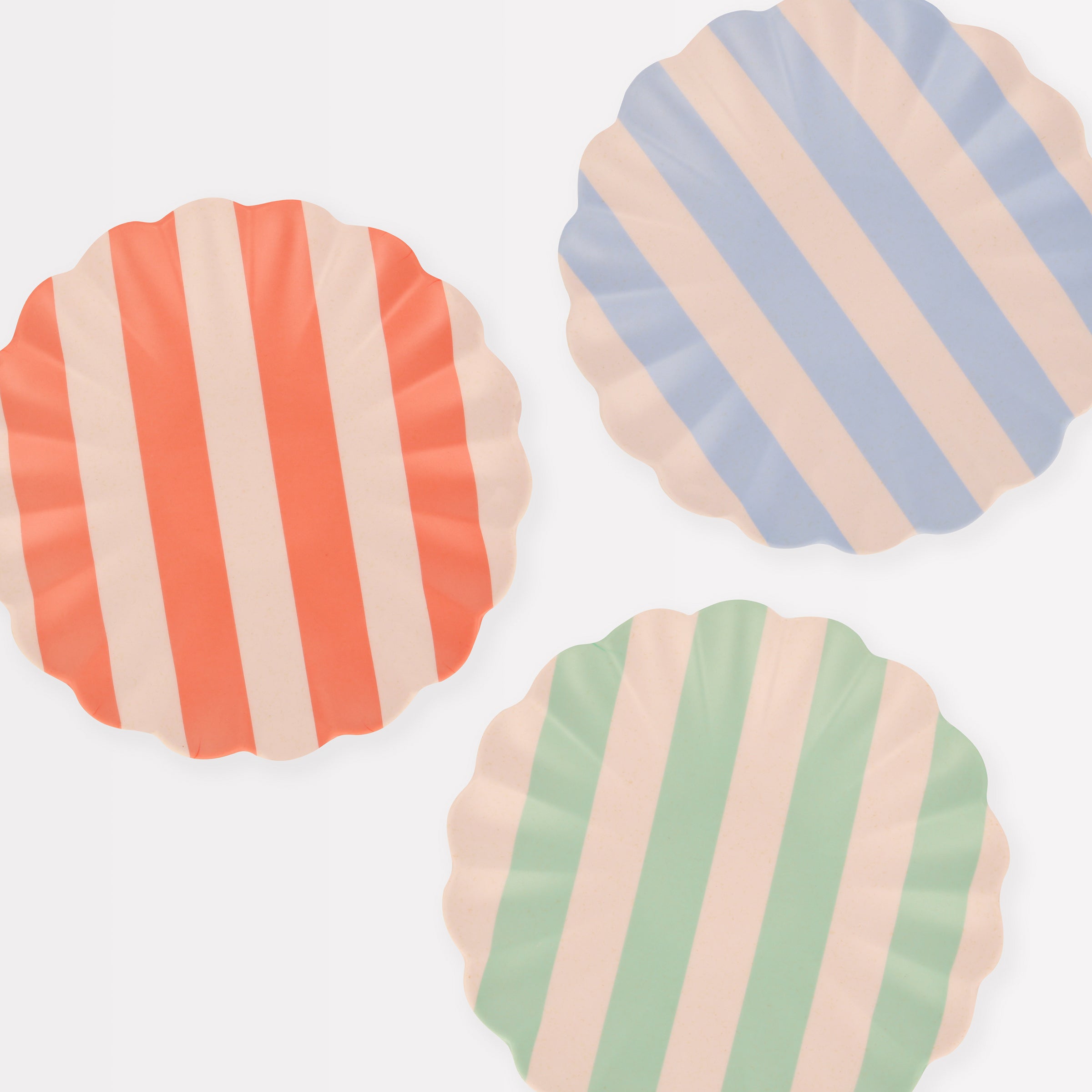 "Stripy Reusable Bamboo Small Plates, Set of 6"