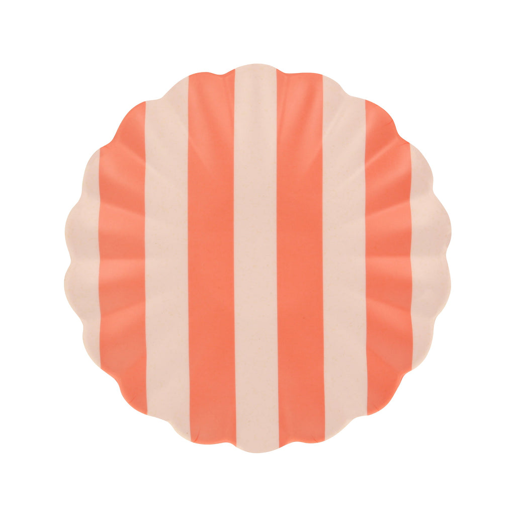 "Stripy Reusable Bamboo Small Plates, Set of 6"