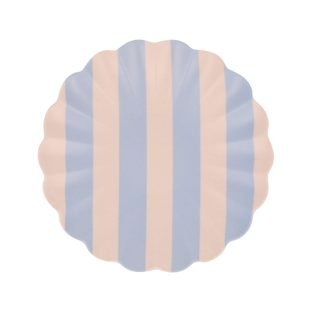 "Stripy Reusable Bamboo Small Plates, Set of 6"