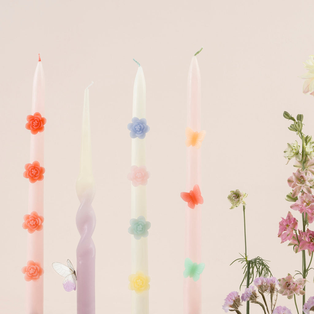 Pastel Flower Taper Candles