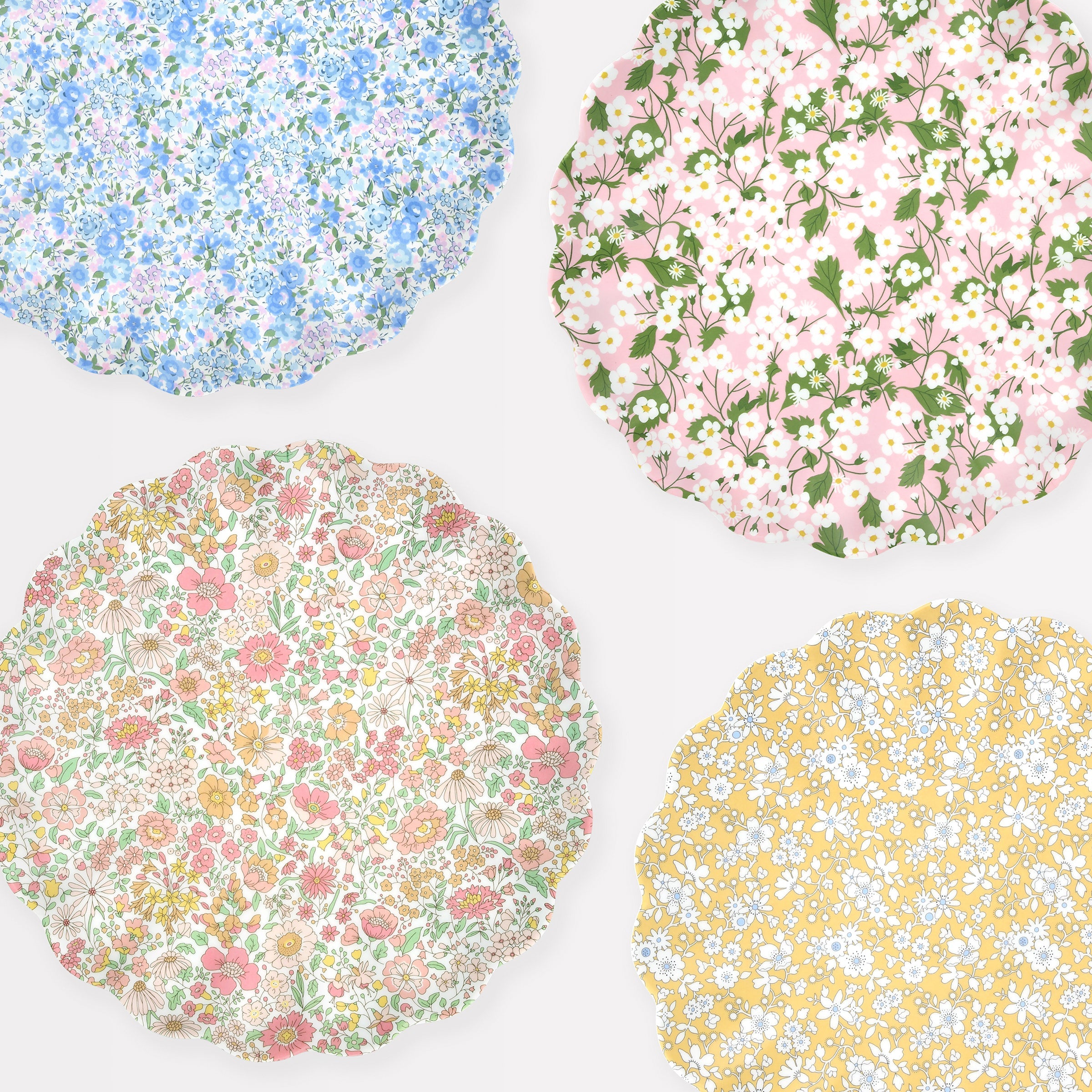 "Meri Meri x Liberty Mixed Large Melamine Plates, Set of 4"