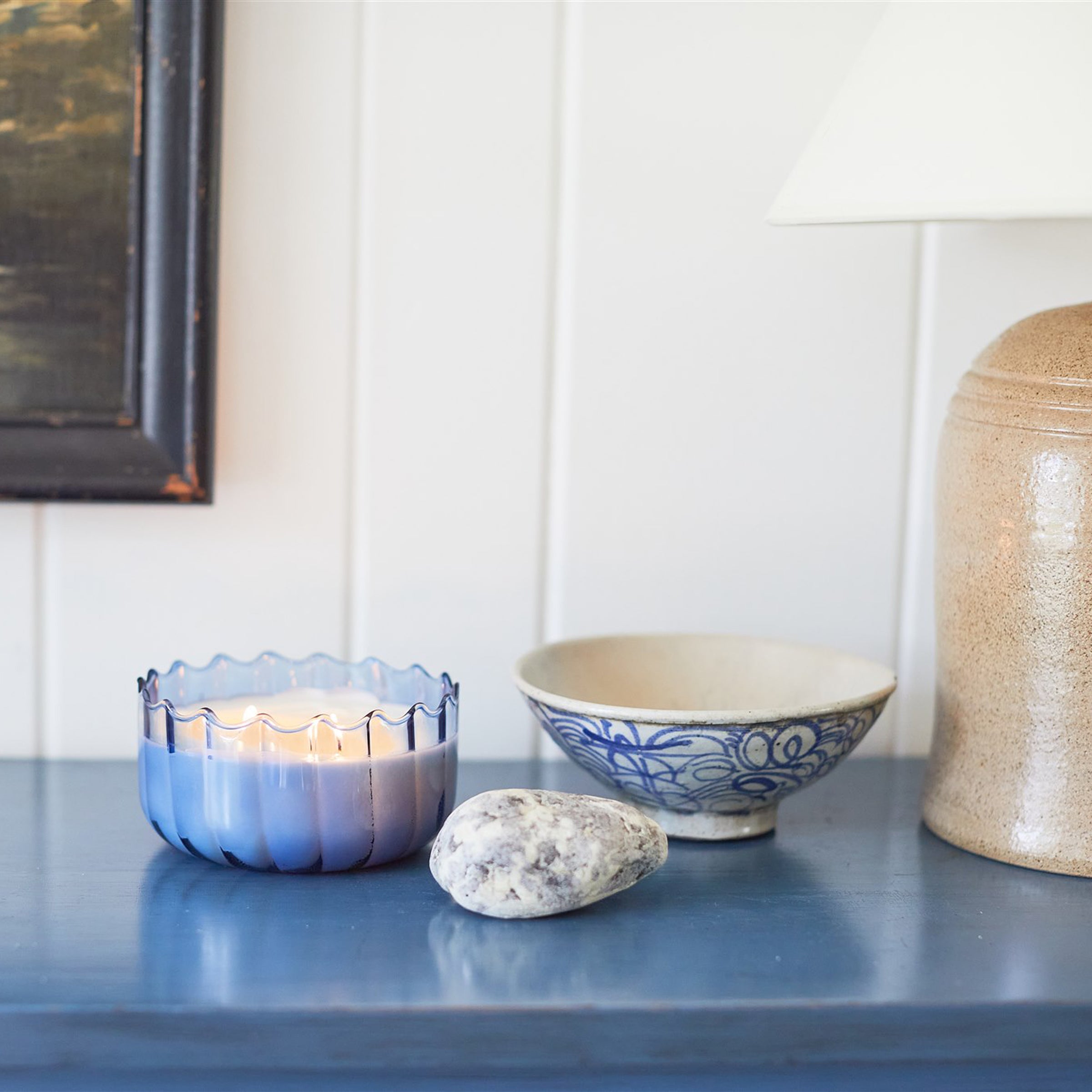 "Ripple 12-oz Soy Wax Candle, Peppered Indigo"