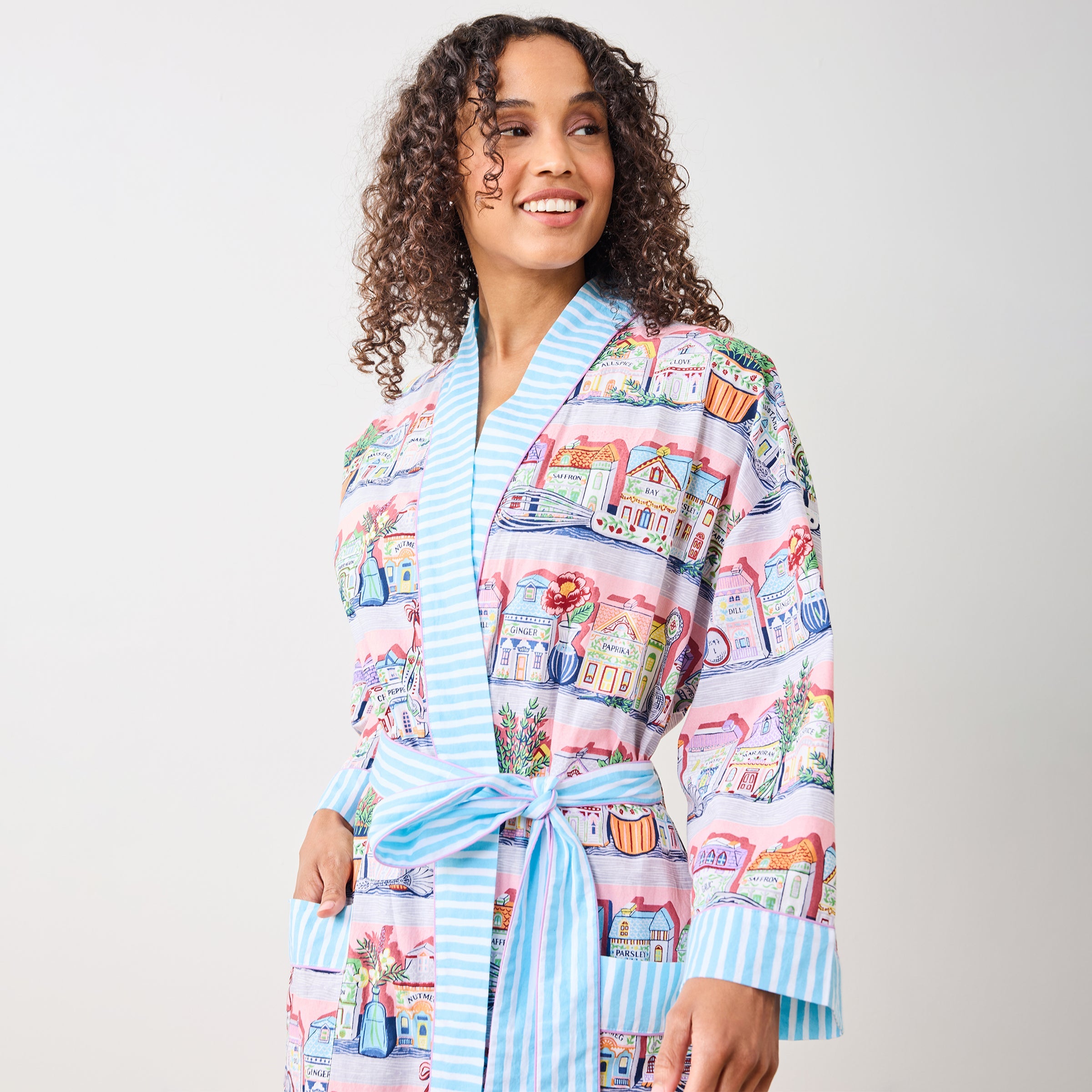 Lenox Spice Village x Printfresh Pink Kitchen Robe - One Size