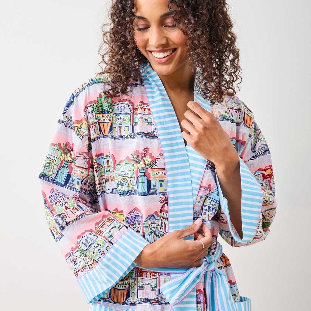 Lenox Spice Village x Printfresh Pink Kitchen Robe - One Size