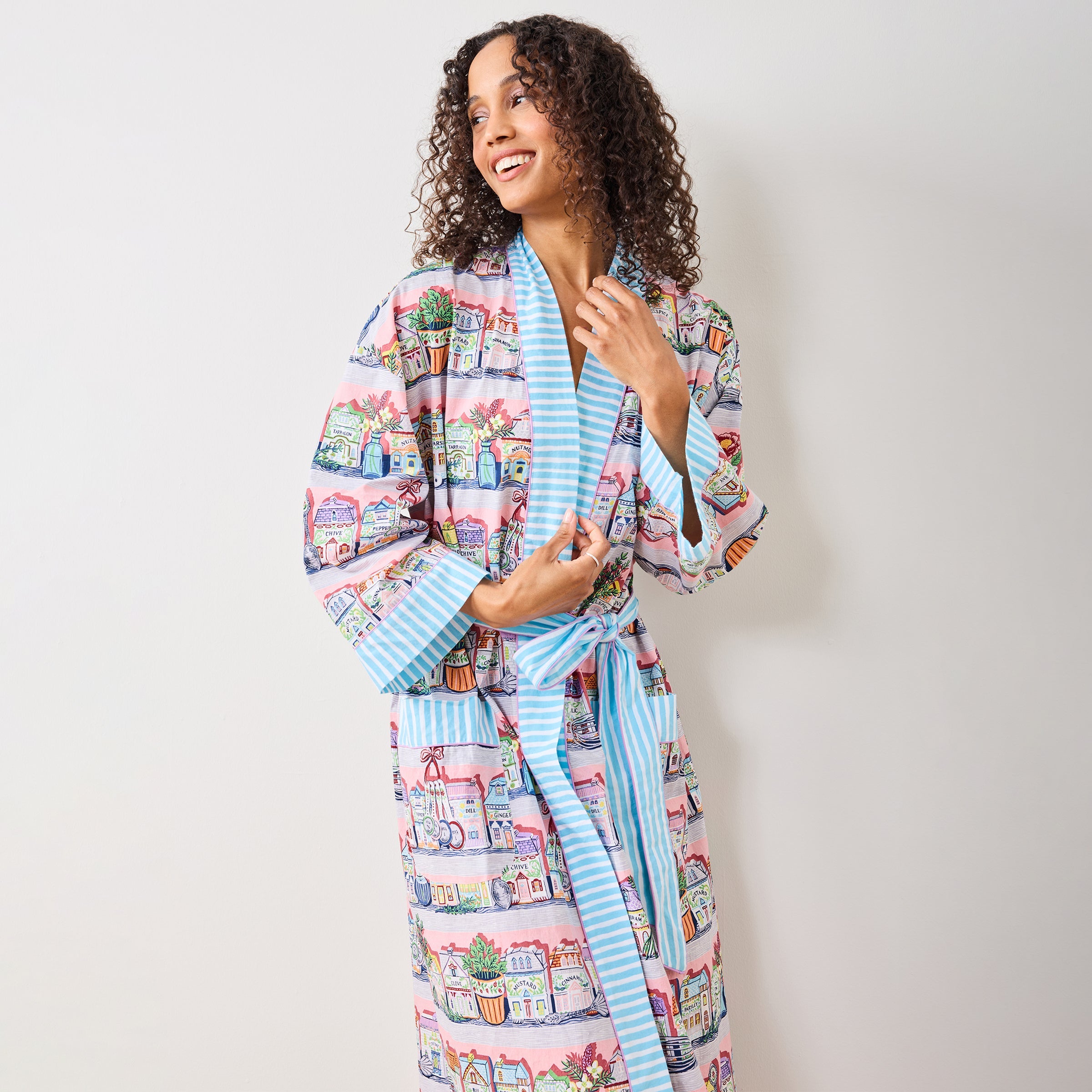 Lenox Spice Village x Printfresh Pink Kitchen Robe - One Size