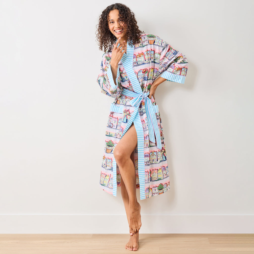 Lenox Spice Village x Printfresh Pink Kitchen Robe - One Size