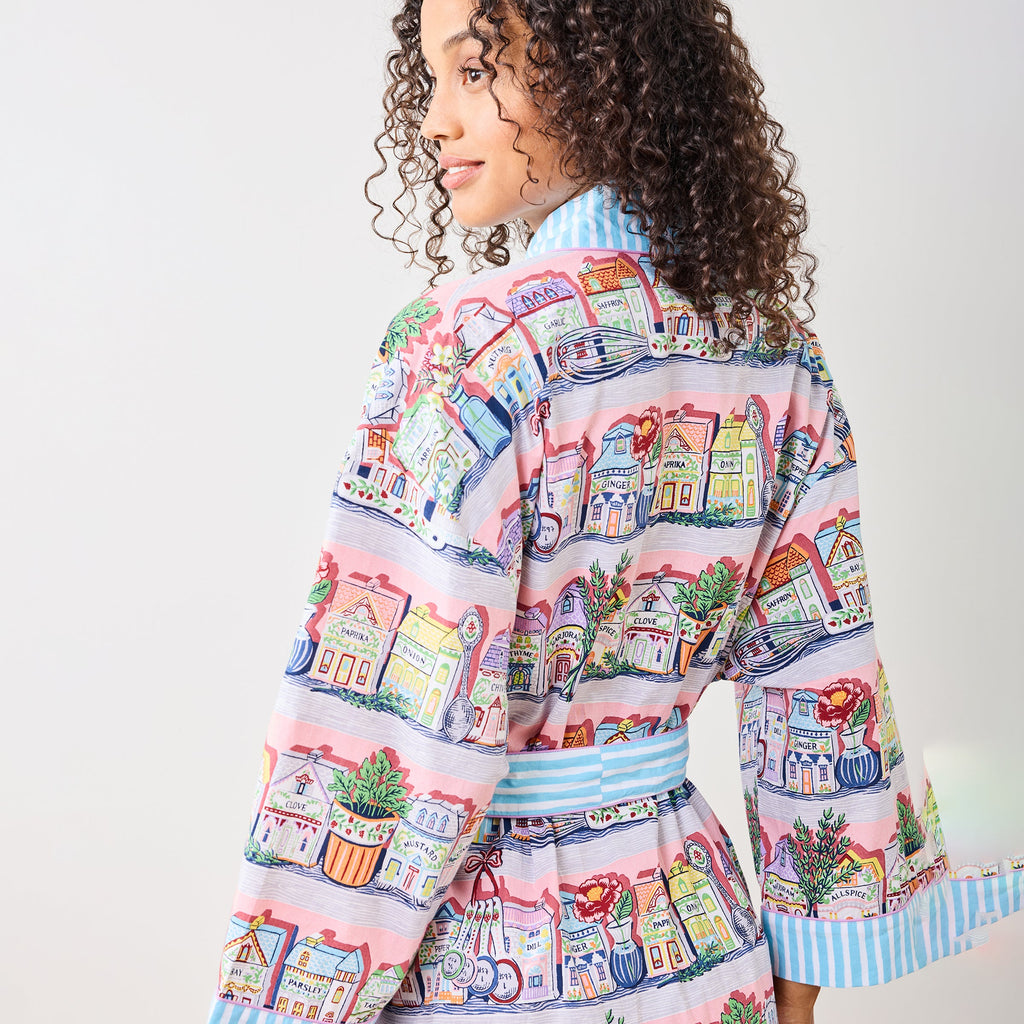 Lenox Spice Village x Printfresh Pink Kitchen Robe - One Size