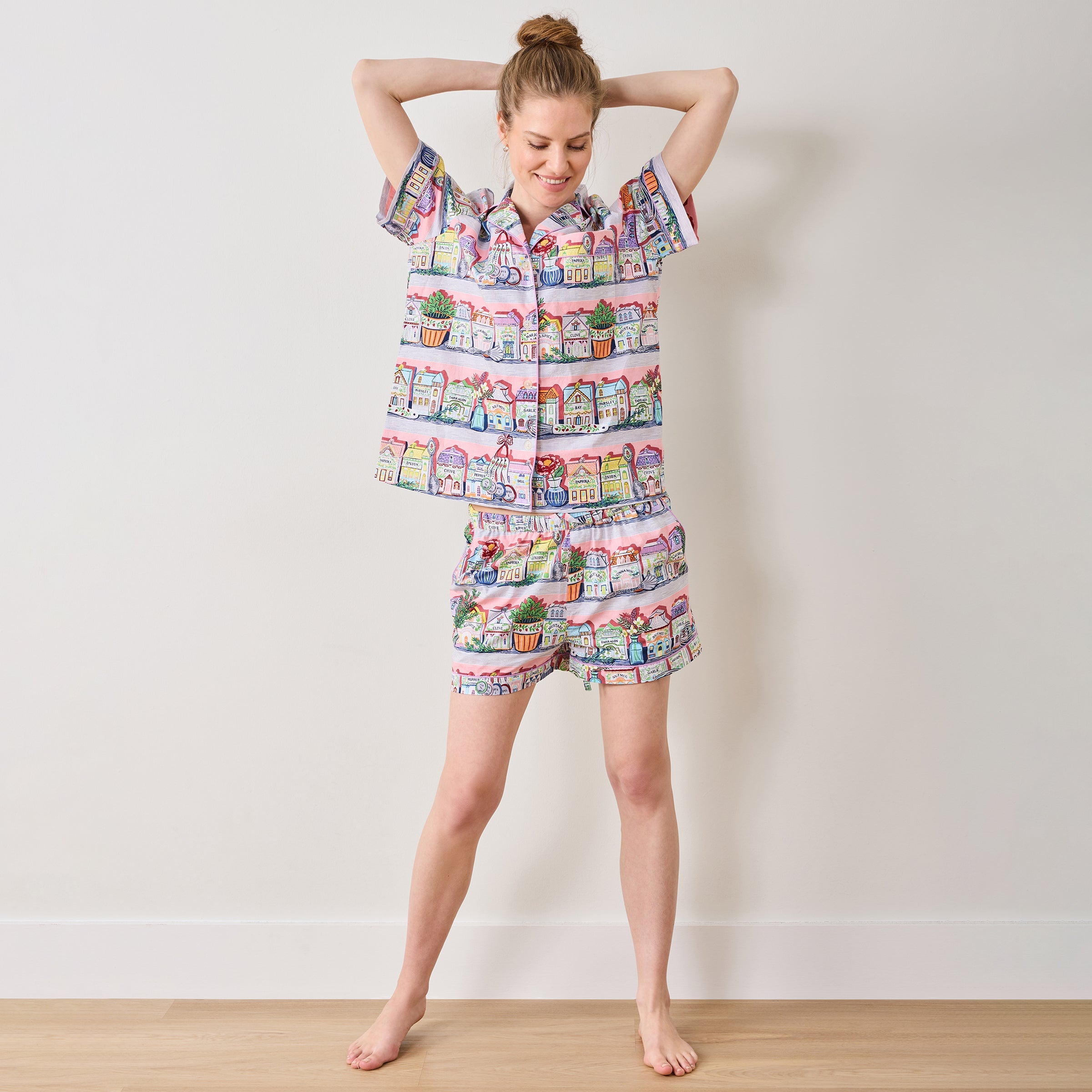 Lenox Spice Village x Printfresh Pink Kitchen Short PJ Set