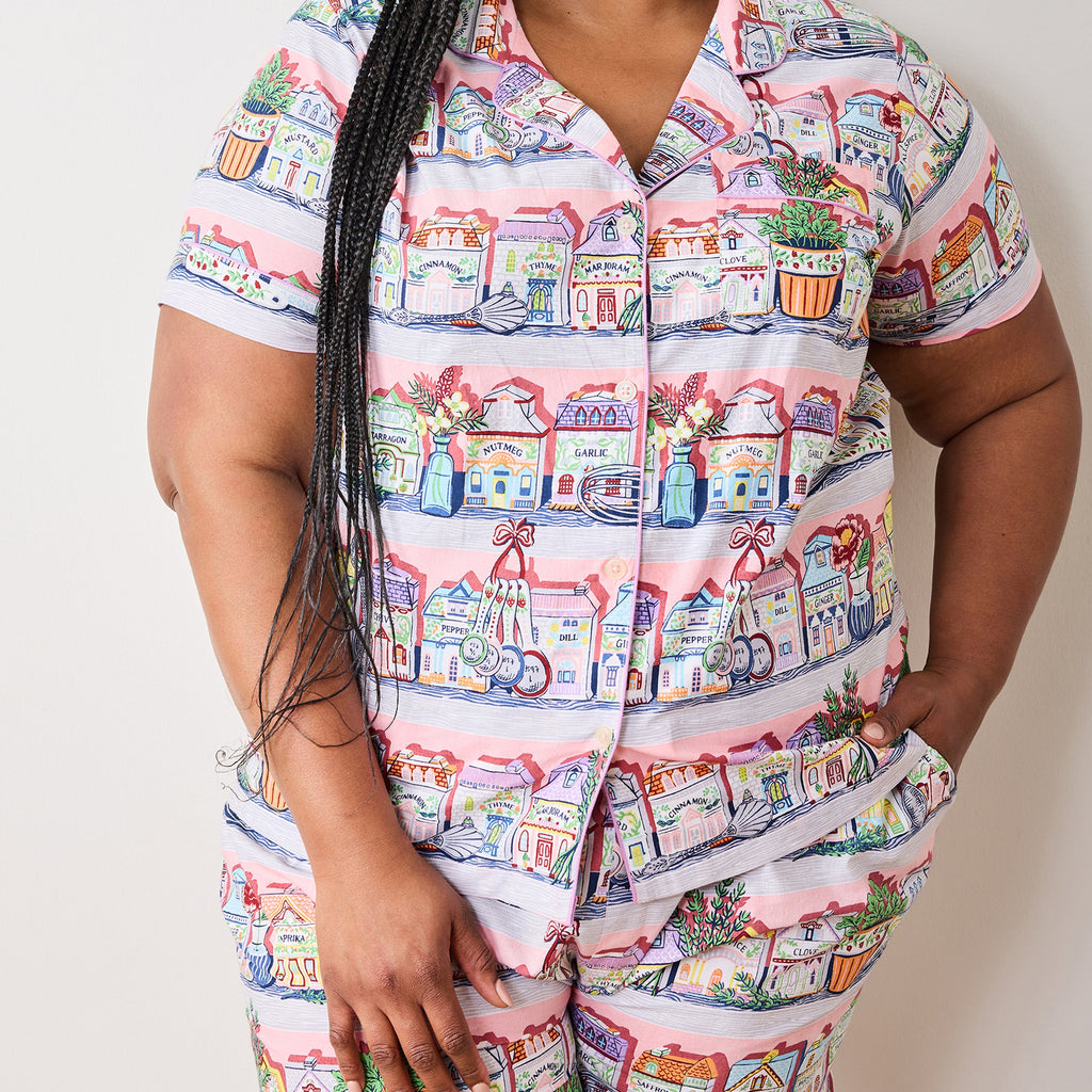 Lenox Spice Village x Printfresh Pink Kitchen Short PJ Set